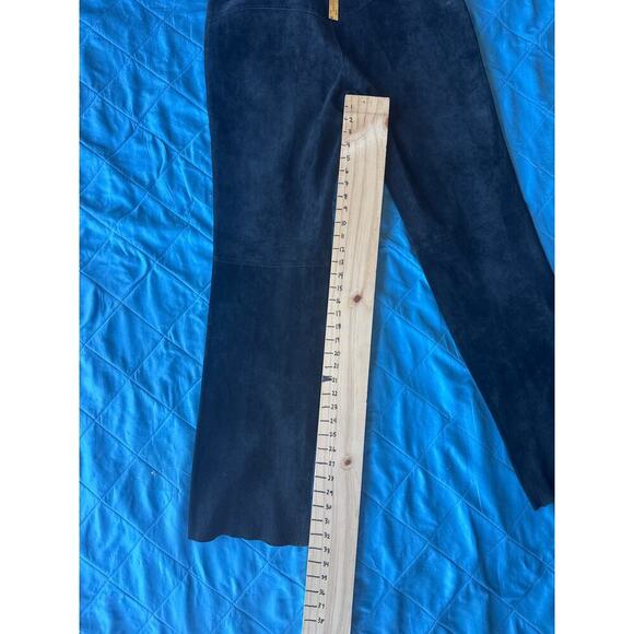 Skotts Pants Women’s 16 Black Suede Deadstock 100% Leather Pocketless 36x33 - Picture 6 of 7